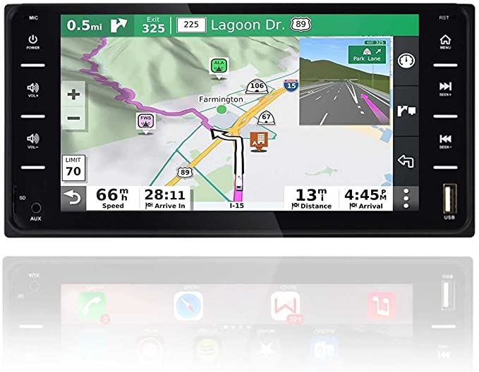 LZCFJDFM 7in Navigator GPS Portable Navigator Preloaded Maps Support Remote Control/Mirror Link/Support Reverse Rear/View Function/Bluetooth Function/Steering Wheel Control